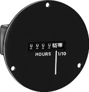 Round Hour Meter, 8-32 V DC, 3 Hole Flange