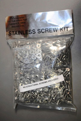 Piper PA28 Arrow (Taper Wing) Stainless Steel Exterior Trim Screw Kit